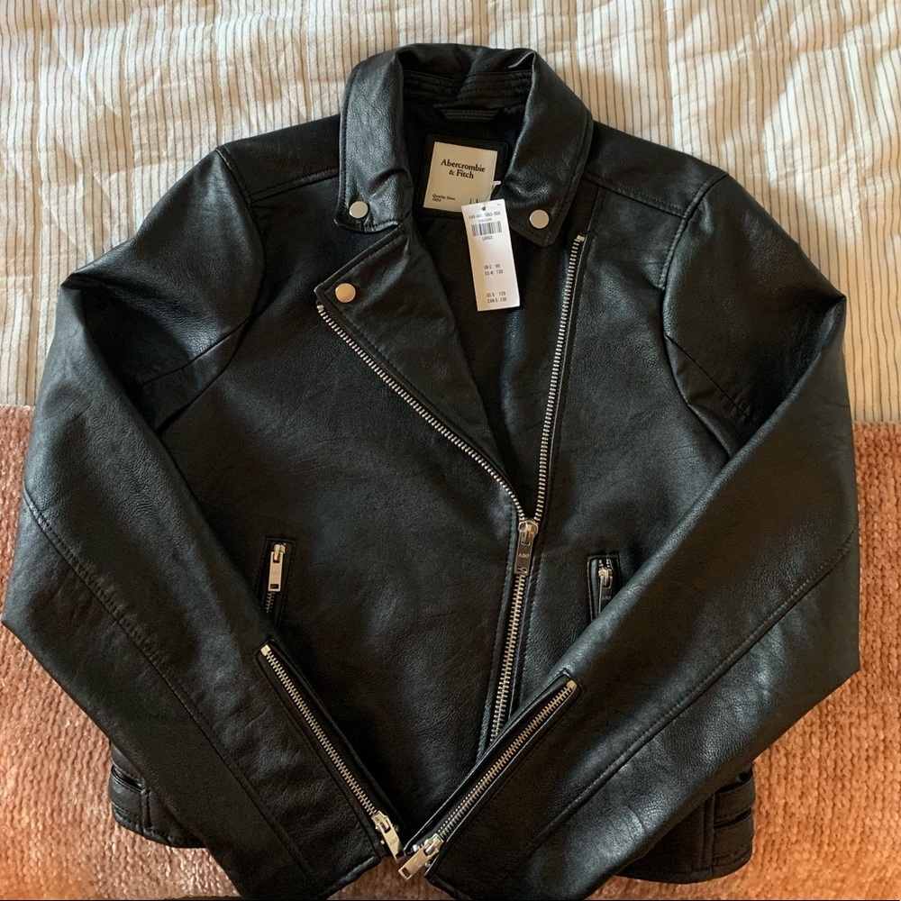 Abercrombie & Fitch Vegan Leather Moto Jacket